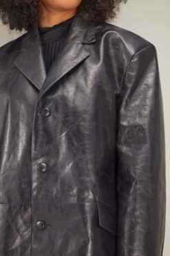 MM6 Maison Margiela Leather Jacket In Black -ULLA JOHNSON Shop mm6 leather jacket in black 4 1
