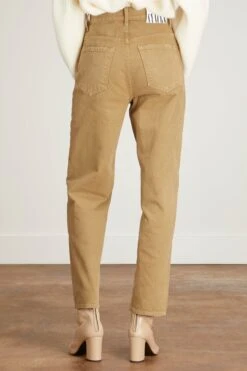 MOTHER High Waisted Double Stack Ankle Jean In Army Green -ULLA JOHNSON Shop mother high waisted double stack ankle jean in army green 3