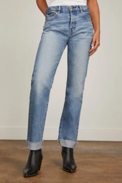 MV Seagraves Straight Jean In Light Blue -ULLA JOHNSON Shop moussy MVSeagravesStraightJeaninLightBlue 2