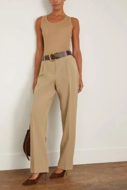 NILI LOTAN Becky Sweater Tank In Khaki -ULLA JOHNSON Shop nililotan BeckySweaterTankinKhaki 1