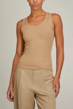 NILI LOTAN Becky Sweater Tank In Khaki -ULLA JOHNSON Shop nililotan BeckySweaterTankinKhaki 2
