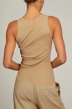 NILI LOTAN Becky Sweater Tank In Khaki -ULLA JOHNSON Shop nililotan BeckySweaterTankinKhaki 3