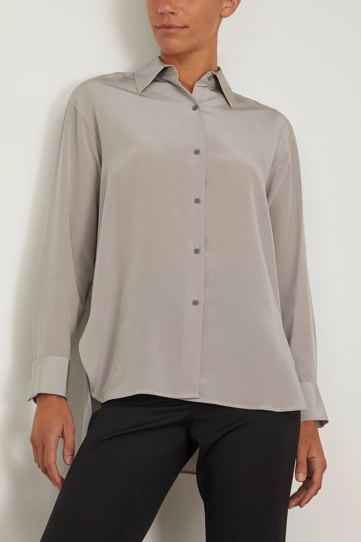 NILI LOTAN Julien Shirt In Storm Grey 5 NILI LOTAN Julien Shirt In Storm Grey - Image 3