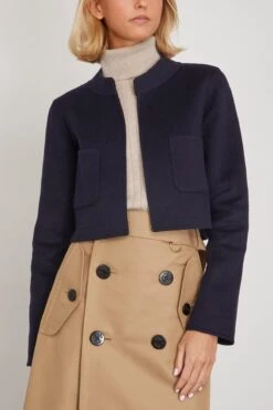 Double Face Cashmere/Wool Jacket In Navy -ULLA JOHNSON Shop odeeh DoubleFaceCashmereWoolJacketinNavy 2