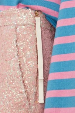 Terry Sequins Skirt In Rose -ULLA JOHNSON Shop odeeh TerrySequinsSkirtinRose 4