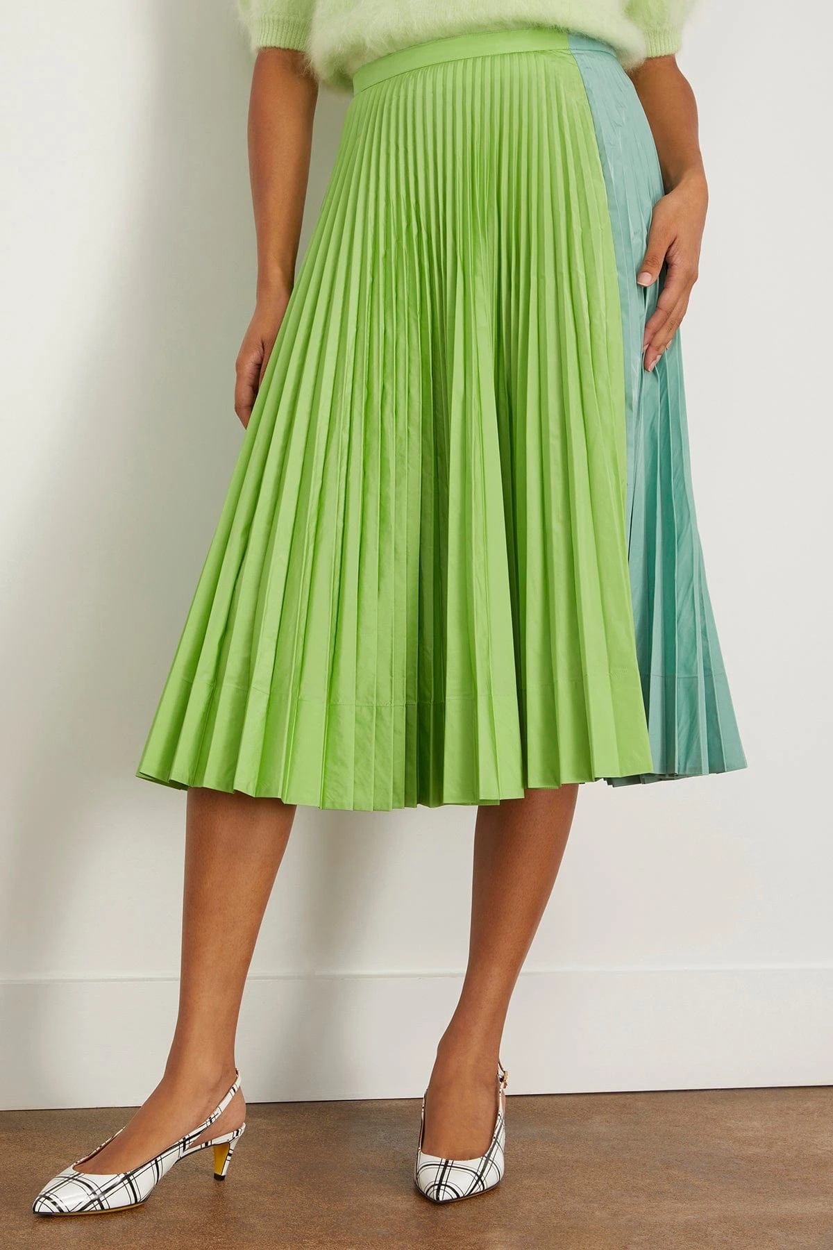 Pleated Skirt In Pistachio 5 Pleated Skirt In Pistachio - Image 3