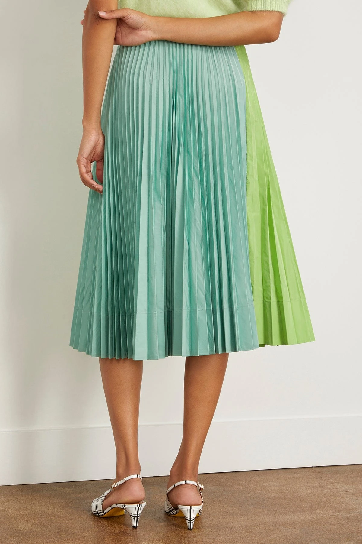 Pleated Skirt In Pistachio 6 Pleated Skirt In Pistachio - Image 4