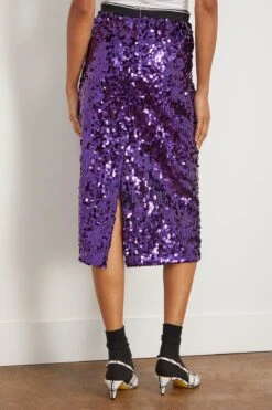 Skirt In Aubergine -ULLA JOHNSON Shop planc SkirtinAubergine 3