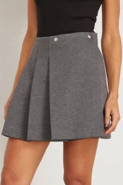Skirt In Melange Anthracite -ULLA JOHNSON Shop planc SkirtinMelangeAnthracite 2