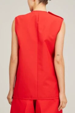 Gilet Vest In Red Fire -ULLA JOHNSON Shop planc gilet vest in red fire 3