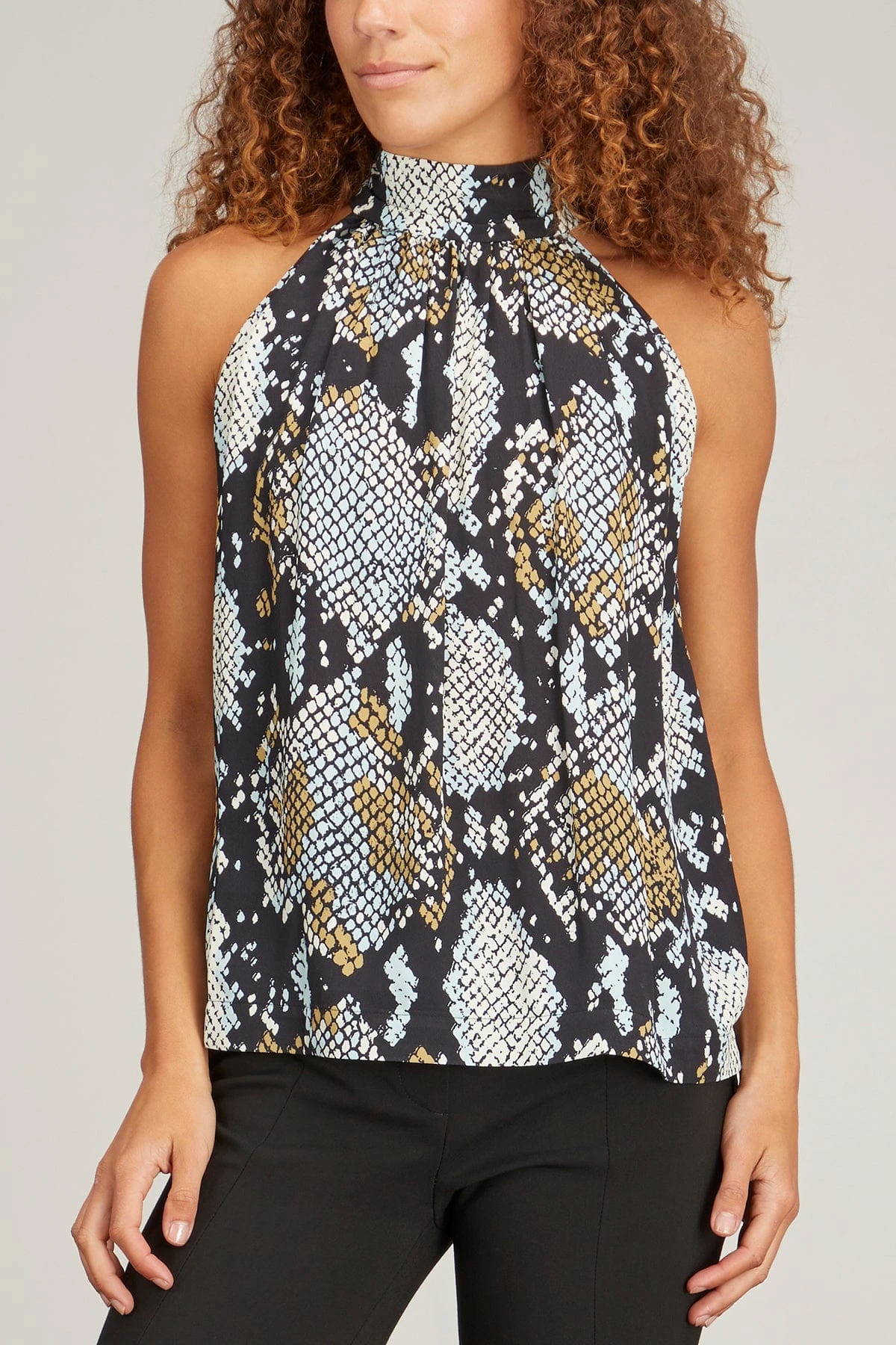 PROENZA SCHOULER Printed Snake Crepe De Chine Top In Black Multi 5 PROENZA SCHOULER Printed Snake Crepe De Chine Top In Black Multi - Image 3