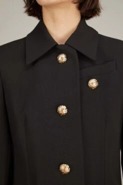 PROENZA SCHOULER Viscose Suiting Relaxed Blazer In Black 11 PROENZA SCHOULER Viscose Suiting Relaxed Blazer In Black -ULLA JOHNSON Shop proenzaschouler ViscoseSuitingRelaxedBlazerinBlack 4 1