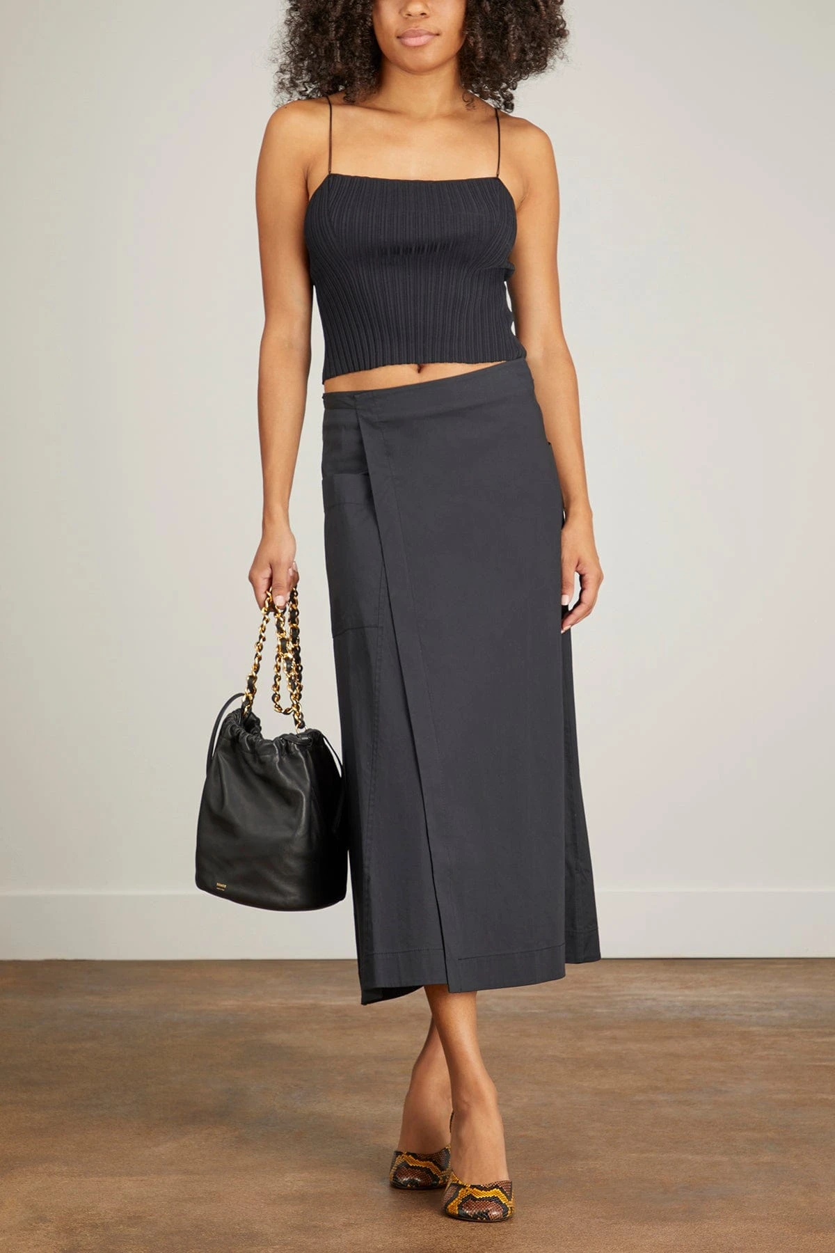 Soft Poplin Wrap Skirt In Black 4 Soft Poplin Wrap Skirt In Black - Image 2