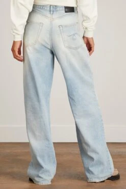 R13 Damon Pleated Wide Leg Jean In Lennon Blue -ULLA JOHNSON Shop r13 DamonPleatedWideLegJeaninLennonBlue 3