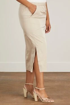 Mott Skirt In Beige -ULLA JOHNSON Shop rachelcomey GatheredHalterneckMaxiDressinBlack 2