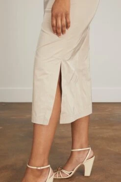 Mott Skirt In Beige -ULLA JOHNSON Shop rachelcomey GatheredHalterneckMaxiDressinBlack 4