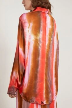 Elle Shirt In Pink Red Stripes -ULLA JOHNSON Shop raquelallegra ElleShirtinPinkRedStripes 3