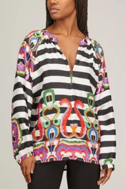 Wide Blouse Of Roula In Rokoko -ULLA JOHNSON Shop rianna wide blouse of roula in rokoko 2