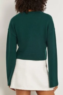 Solana V-Neck Sweater In Deep Forest -ULLA JOHNSON Shop sablyn SolanaV NeckSweaterinDeepForest 3