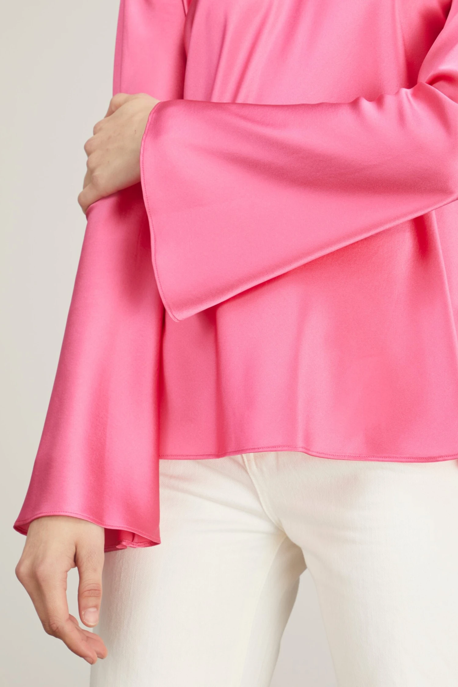 Long Sleeve Silk Blouse In Pink Pepper 7 Long Sleeve Silk Blouse In Pink Pepper - Image 5