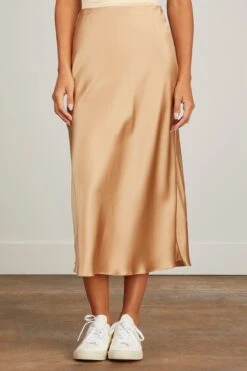 Miranda Midi Silk Skirt In Sandhill 8 Miranda Midi Silk Skirt In Sandhill -ULLA JOHNSON Shop sablyn miranda midi silk skirt in sandhill 2