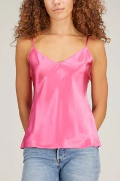 Silk Camisole In Pink Pepper -ULLA JOHNSON Shop sablyn silk camisole in pink pepper 2