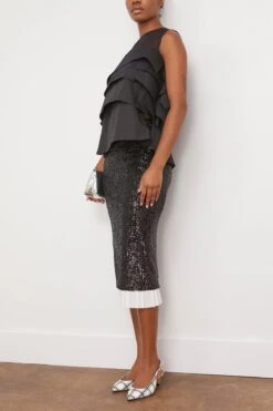 New Products -ULLA JOHNSON Shop sacai ChiffonMixCottonPoplinPulloverinBlack 1