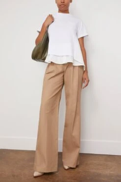 New Products -ULLA JOHNSON Shop sacai CottonPoplinMixCottonJerseyT ShirtinWhite 1