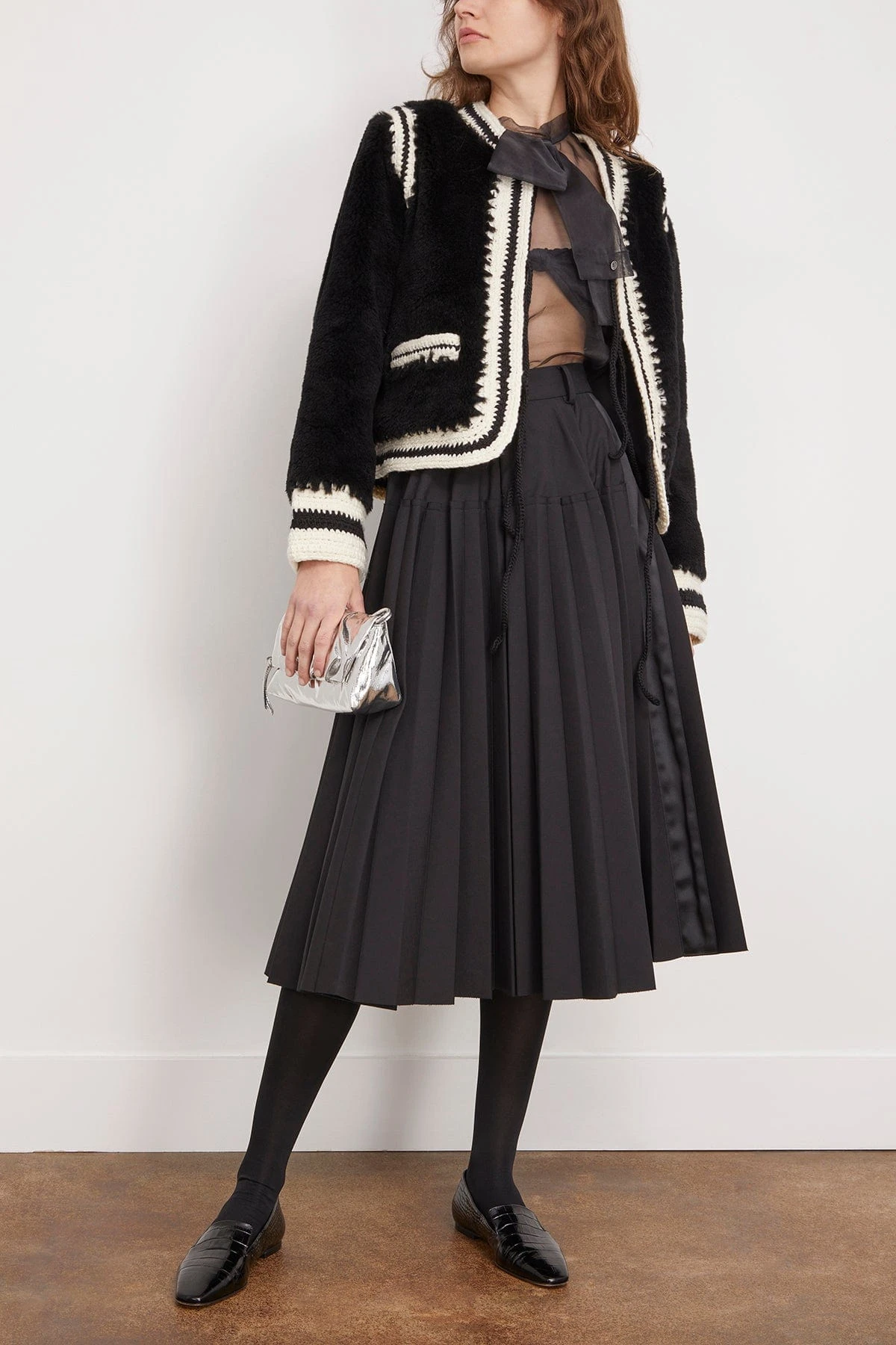 Sacai Silk Organdy Pullover In Black 4 Sacai Silk Organdy Pullover In Black - Image 2
