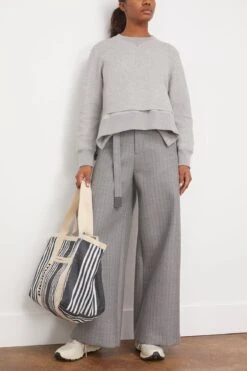 Sacai Sponge Sweat Pullover In Light Gray 7 Sacai Sponge Sweat Pullover In Light Gray -ULLA JOHNSON Shop sacai SpongeSweatPulloverinLightGray 1