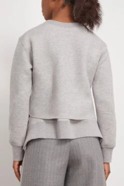 Sacai Sponge Sweat Pullover In Light Gray 9 Sacai Sponge Sweat Pullover In Light Gray -ULLA JOHNSON Shop sacai SpongeSweatPulloverinLightGray 3