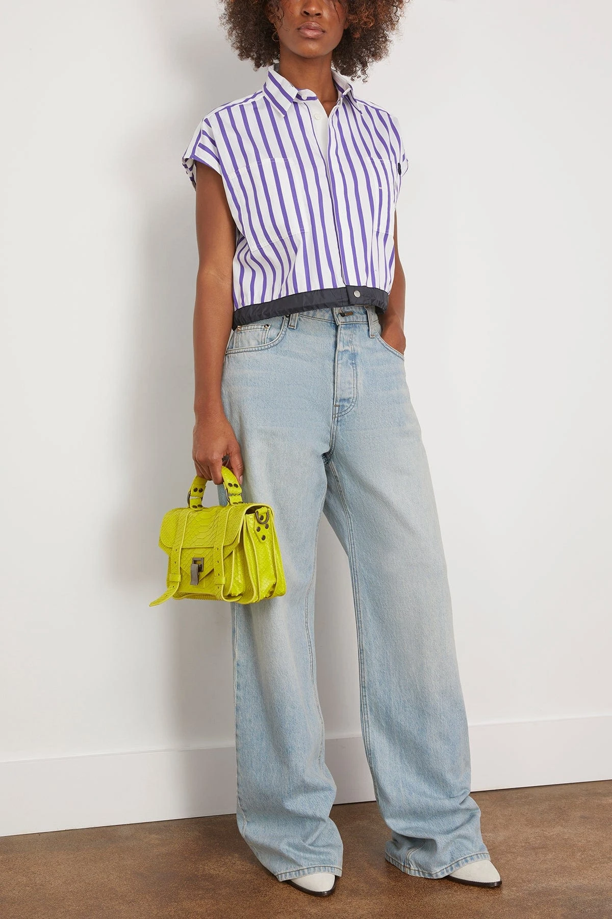 Sacai Thomas Mason / Cotton Poplin Shirt In Purple Stripe 4 Sacai Thomas Mason / Cotton Poplin Shirt In Purple Stripe - Image 2