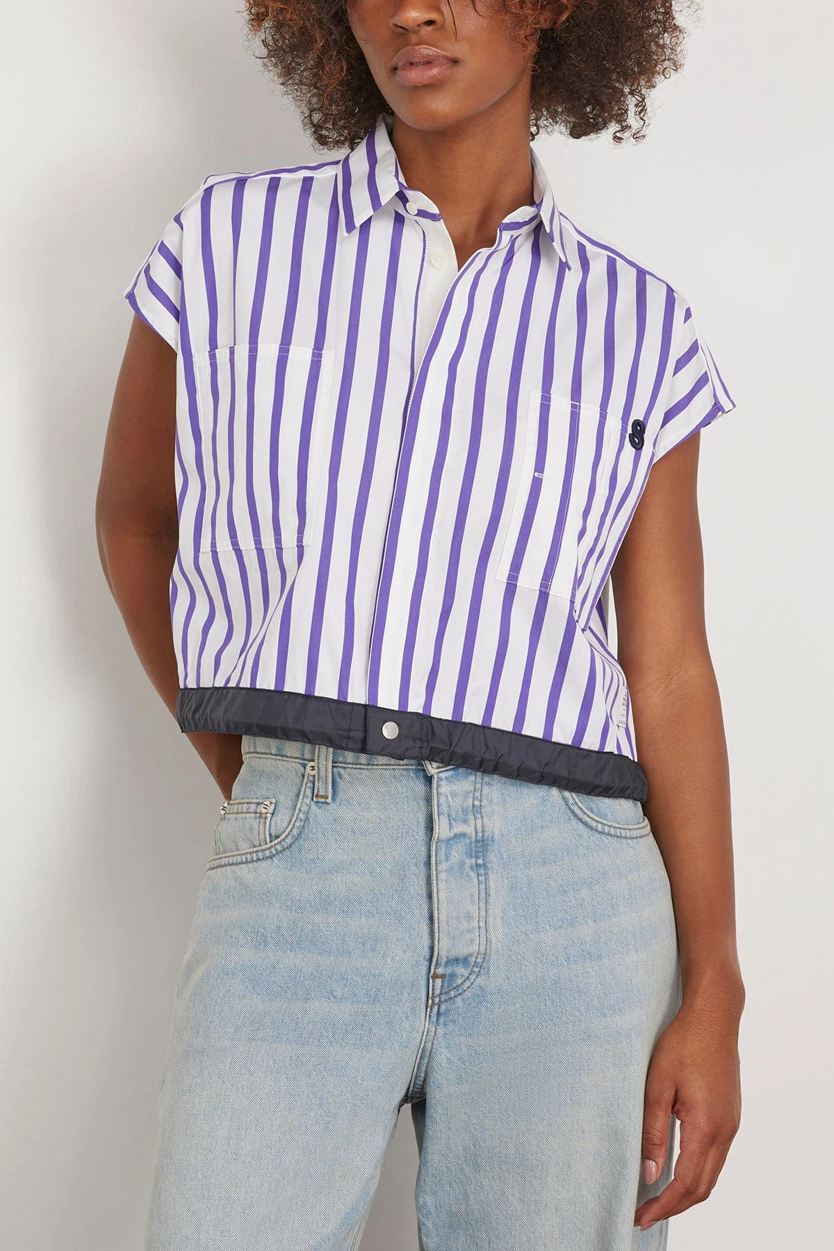 Sacai Thomas Mason / Cotton Poplin Shirt In Purple Stripe 5 Sacai Thomas Mason / Cotton Poplin Shirt In Purple Stripe - Image 3