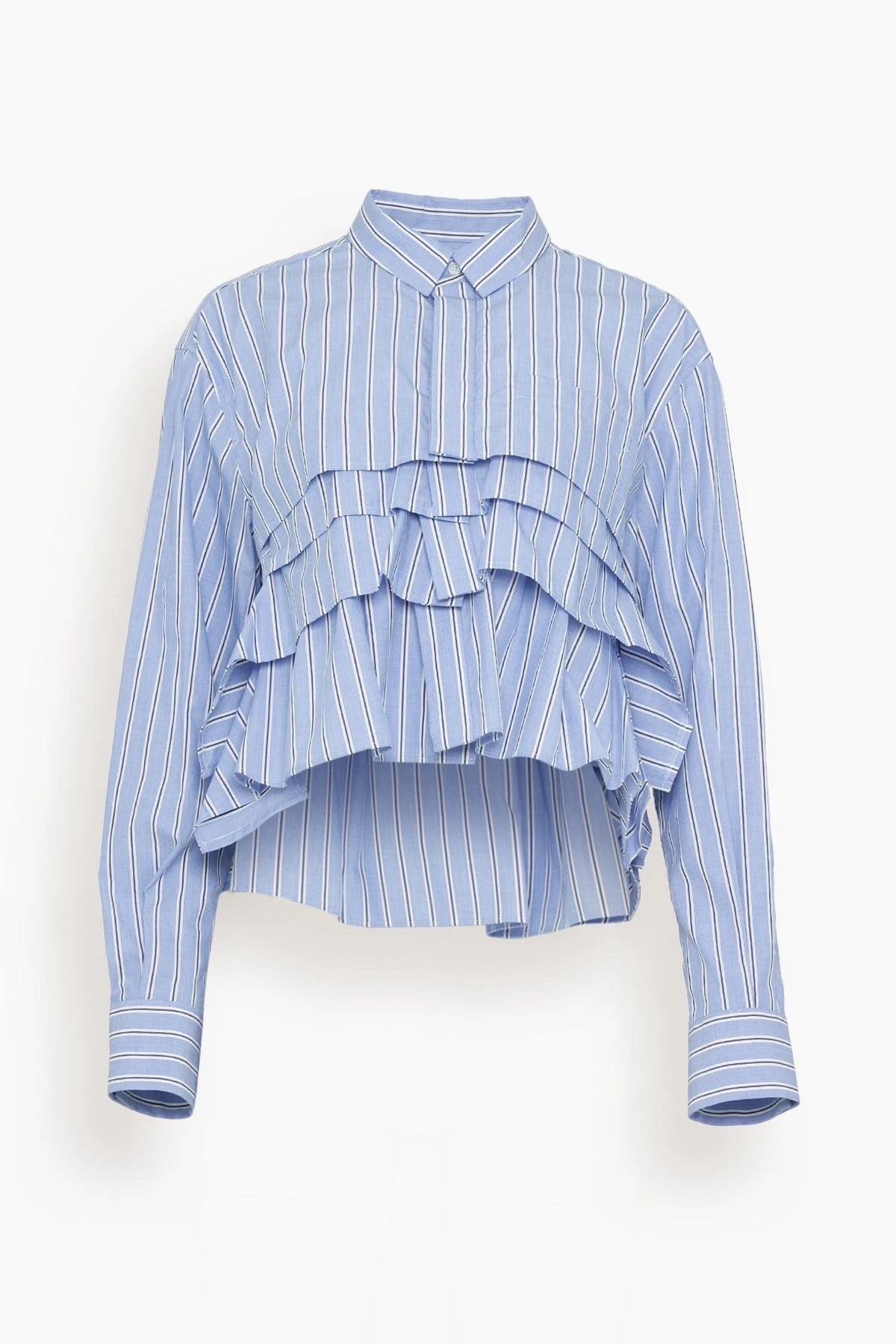 Sacai Cotton Poplin Shirt In Stripe 3 Sacai Cotton Poplin Shirt In Stripe