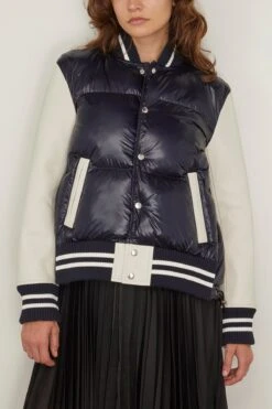 Sacai Padded Blouson In Navy/Off White -ULLA JOHNSON Shop sacai padded blouson in navy off white 2
