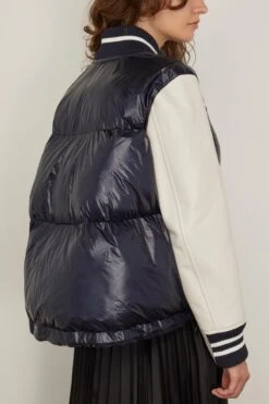 Sacai Padded Blouson In Navy/Off White -ULLA JOHNSON Shop sacai padded blouson in navy off white 3