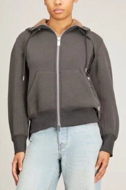 Sacai Sponge Sweat Hoodie In C/Gray -ULLA JOHNSON Shop sacai sponge sweat hoodie in c gray 2