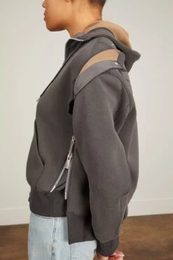 Sacai Sponge Sweat Hoodie In C/Gray -ULLA JOHNSON Shop sacai sponge sweat hoodie in c gray 4