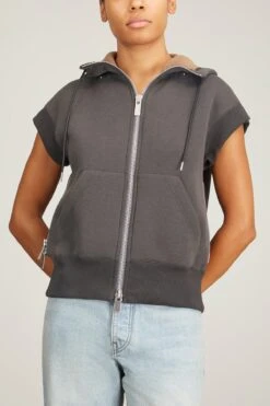 Sacai Sponge Sweat Hoodie In C/Gray -ULLA JOHNSON Shop sacai sponge sweat hoodie in c gray 5