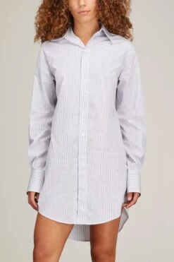 Marcela Long Shirt In Bianco/Blu -ULLA JOHNSON Shop sasuphi MarcelaLongShirtinBiancoBlu 2