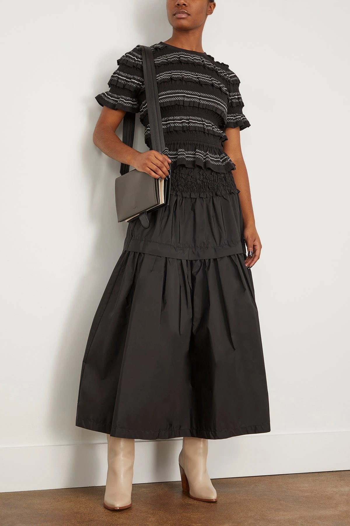 SEA Mable Cambric Short Sleeve Smocked Top In Black 4 SEA Mable Cambric Short Sleeve Smocked Top In Black - Image 2