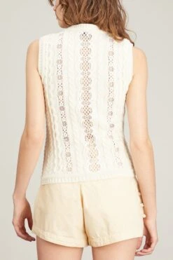 SEA Dentelle Knit Tank Top In Arctic -ULLA JOHNSON Shop sea dentelle knit tank top in arctic 3