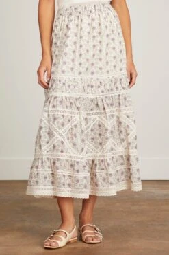 SEA Yvonne Print Skirt In Lilac -ULLA JOHNSON Shop sea yvonne print skirt in lilac 2