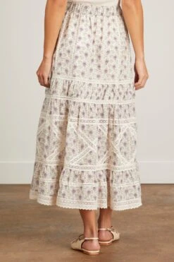 SEA Yvonne Print Skirt In Lilac -ULLA JOHNSON Shop sea yvonne print skirt in lilac 3