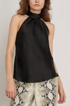 Thea Halter Top In Black 8 Thea Halter Top In Black -ULLA JOHNSON Shop simkhai TheaHalterTopinBlack 2