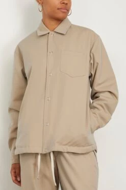 Padded Coach Shirt In Sand Beige 8 Padded Coach Shirt In Sand Beige -ULLA JOHNSON Shop tanaka PaddedCoachShirtinSandBeige 2