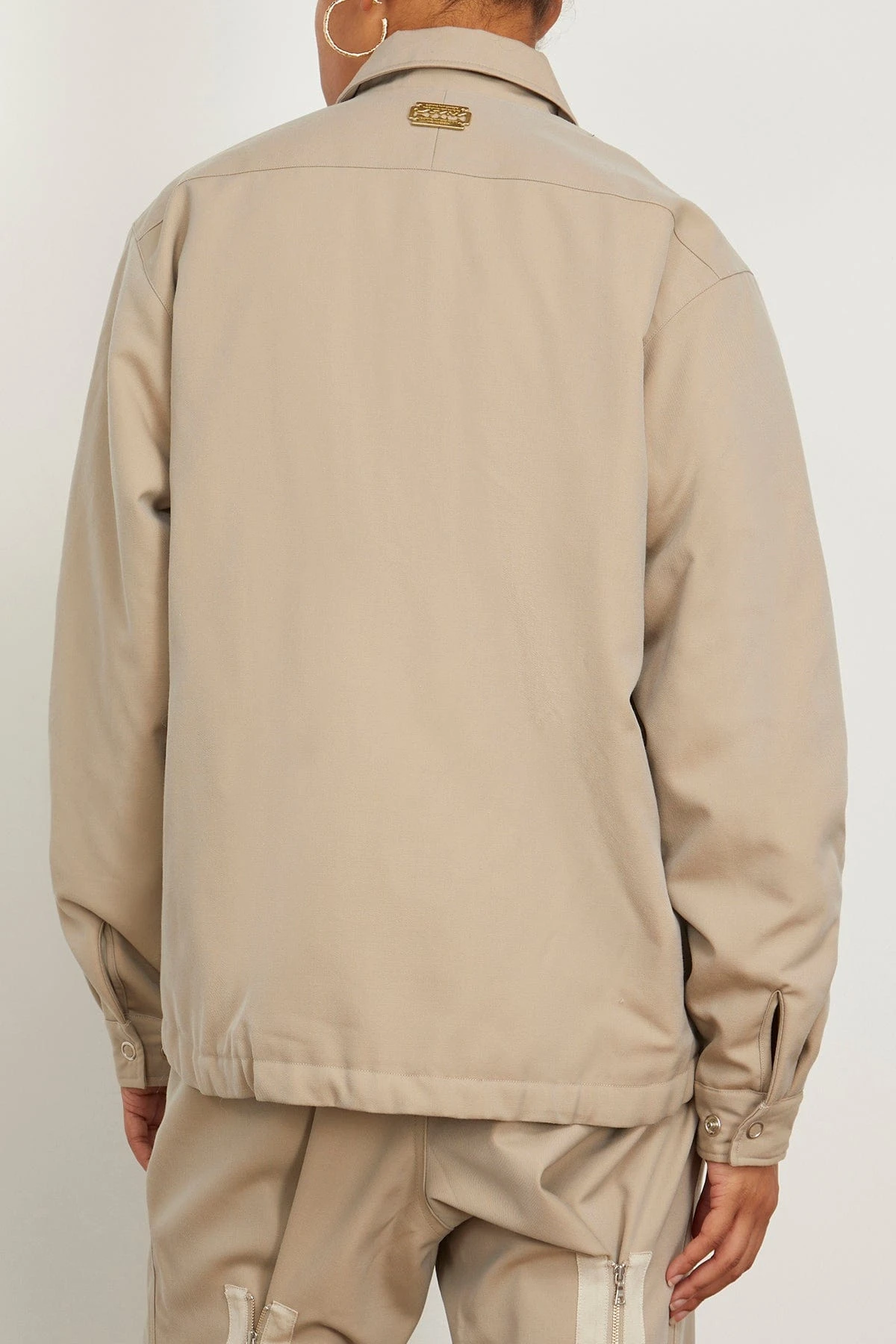 Padded Coach Shirt In Sand Beige 6 Padded Coach Shirt In Sand Beige - Image 4