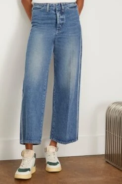 Selvedge Jean Trouser In Vintage Blue -ULLA JOHNSON Shop tanaka SelvedgeJeanTrouserinVintageBlue 2