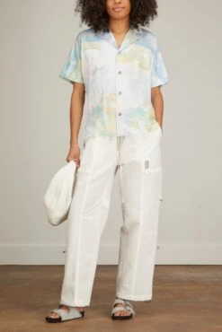 Southern French Shirt In Under The Water -ULLA JOHNSON Shop tanaka SouthernFrenchShirtinUndertheWater 1