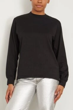 The Long Sleeve Tee In Black -ULLA JOHNSON Shop tanaka TheLongSleeveTeeinBlack 2